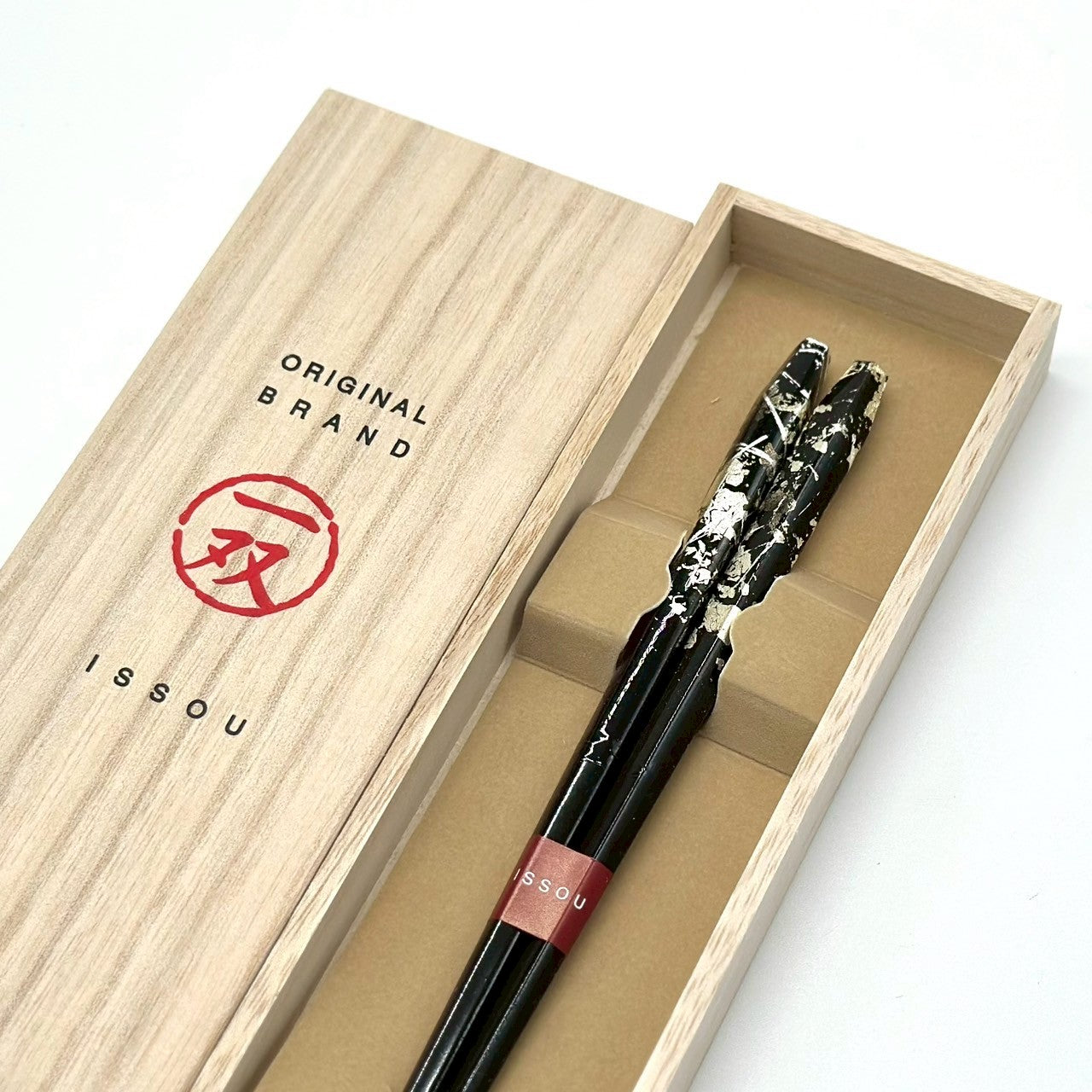 【桐箱・単品】 木製 ギフト箸 銀閃 21cm