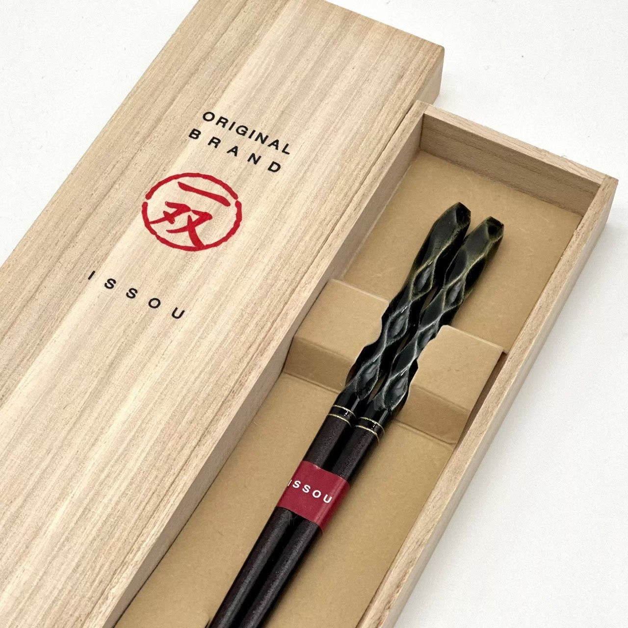 【桐箱・単品】 木製 ギフト箸 輝煌黒檀 23cm 黒