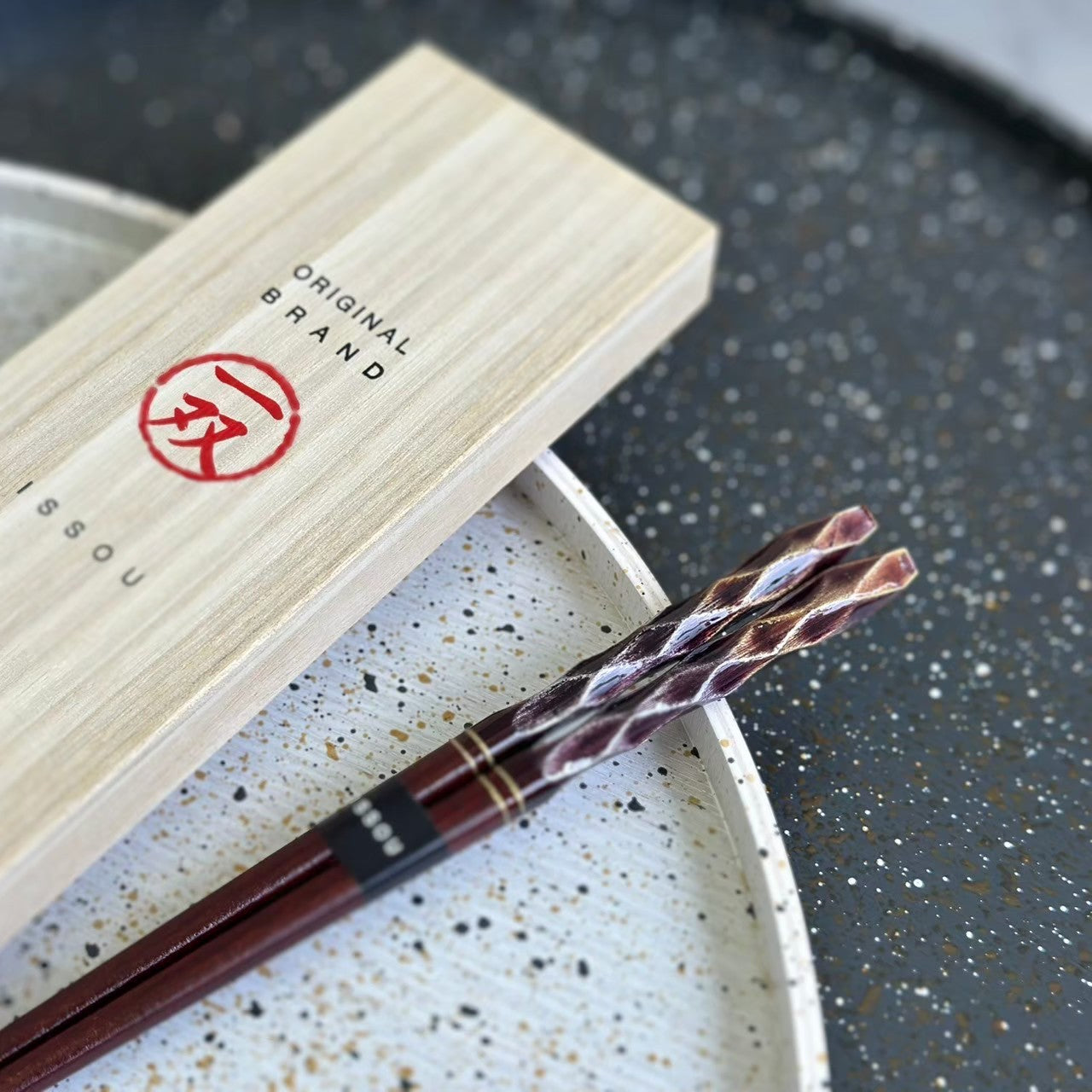【桐箱・単品】 木製 ギフト箸 輝煌紫檀 23cm 紫