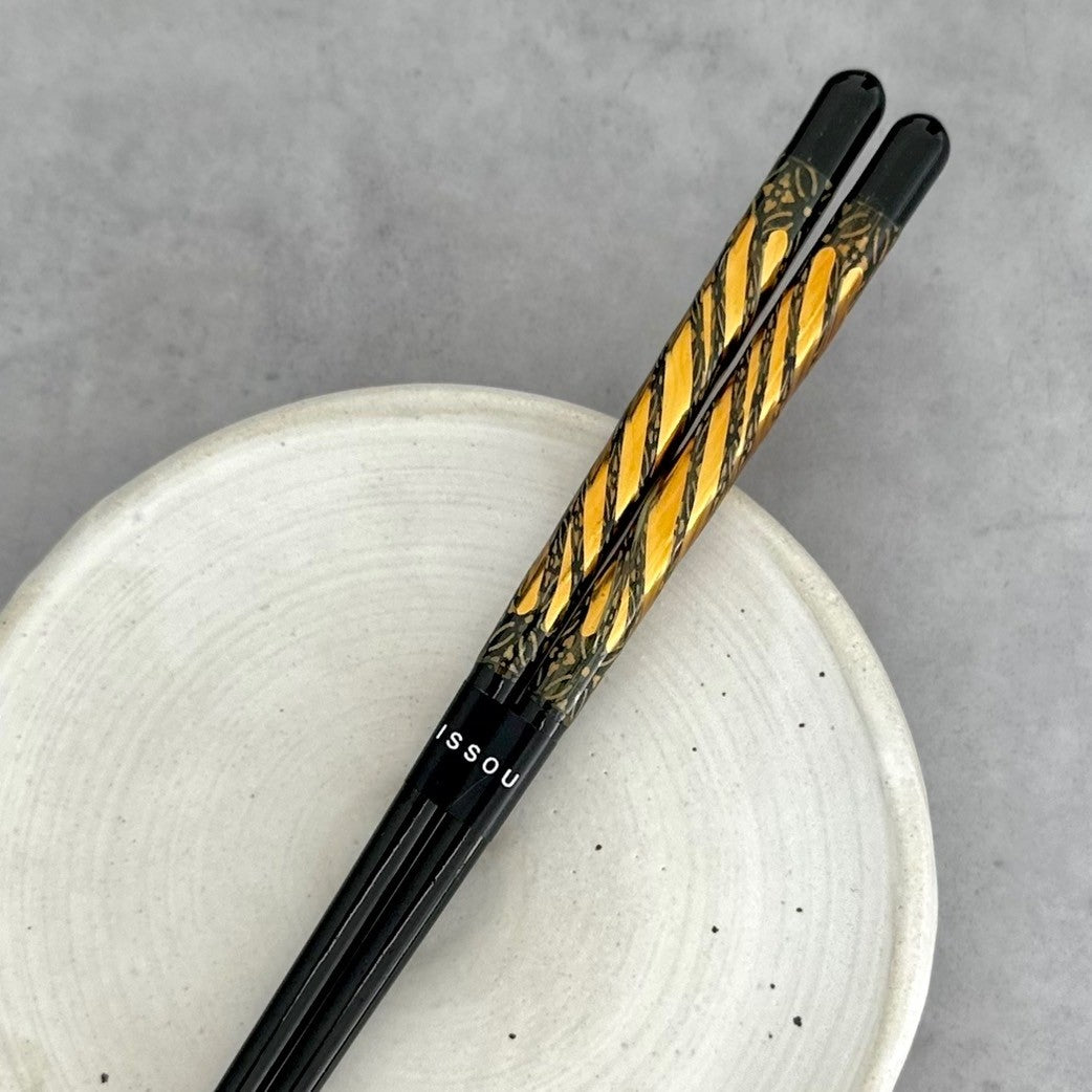 【桐箱・単品】 木製 ギフト箸 金華 ブラック 23cm