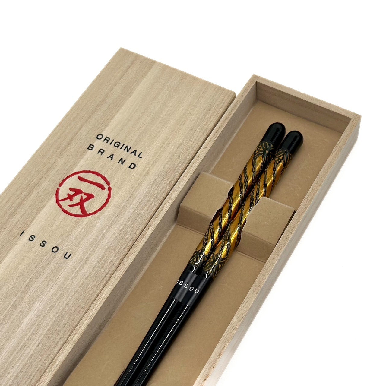 【桐箱・単品】 木製 ギフト箸 金華 ブラック 23cm