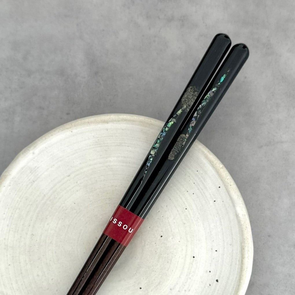 【桐箱・単品】 木製 ギフト箸 九頭竜 ブラック 23cm