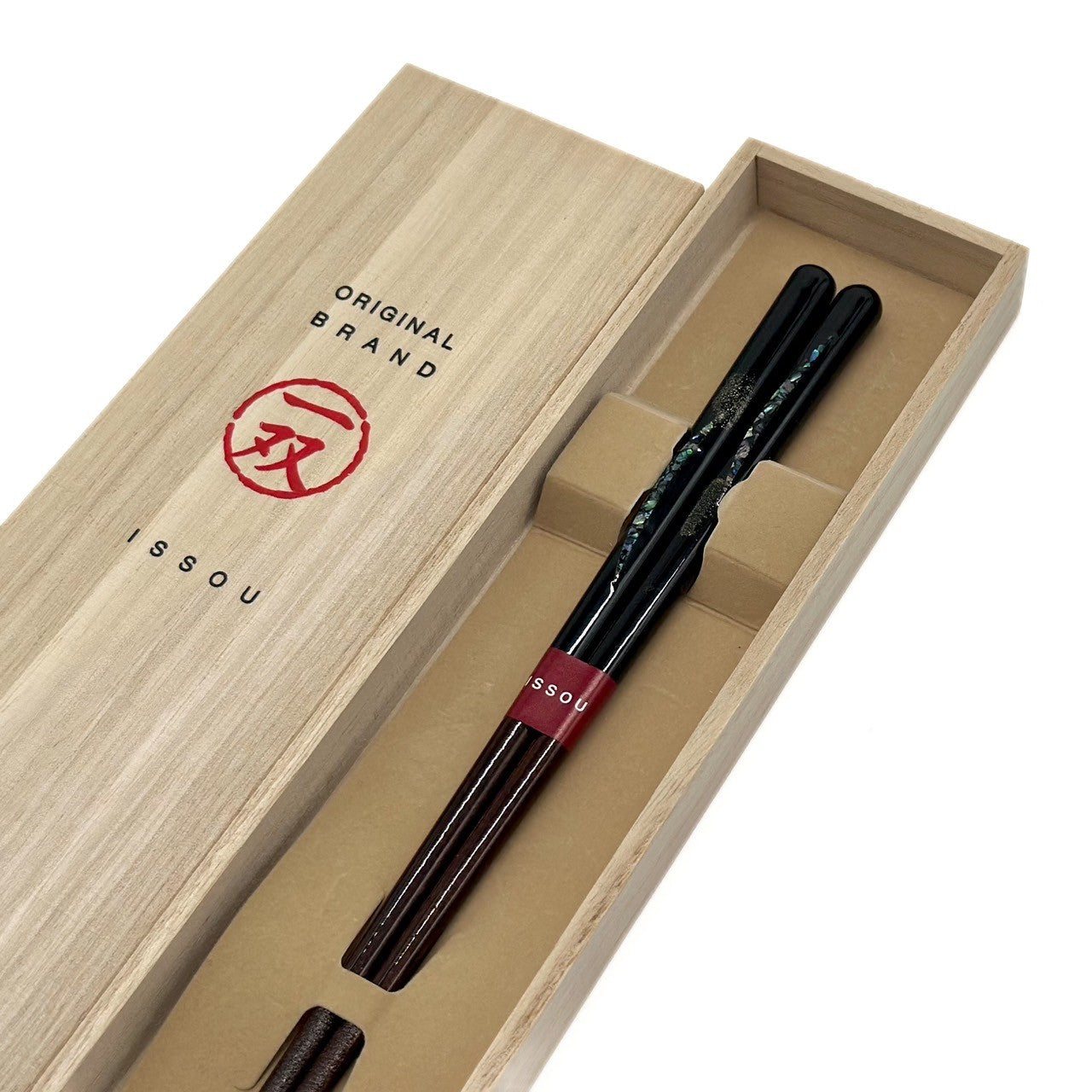 【桐箱・単品】 木製 ギフト箸 九頭竜 ブラック 23cm
