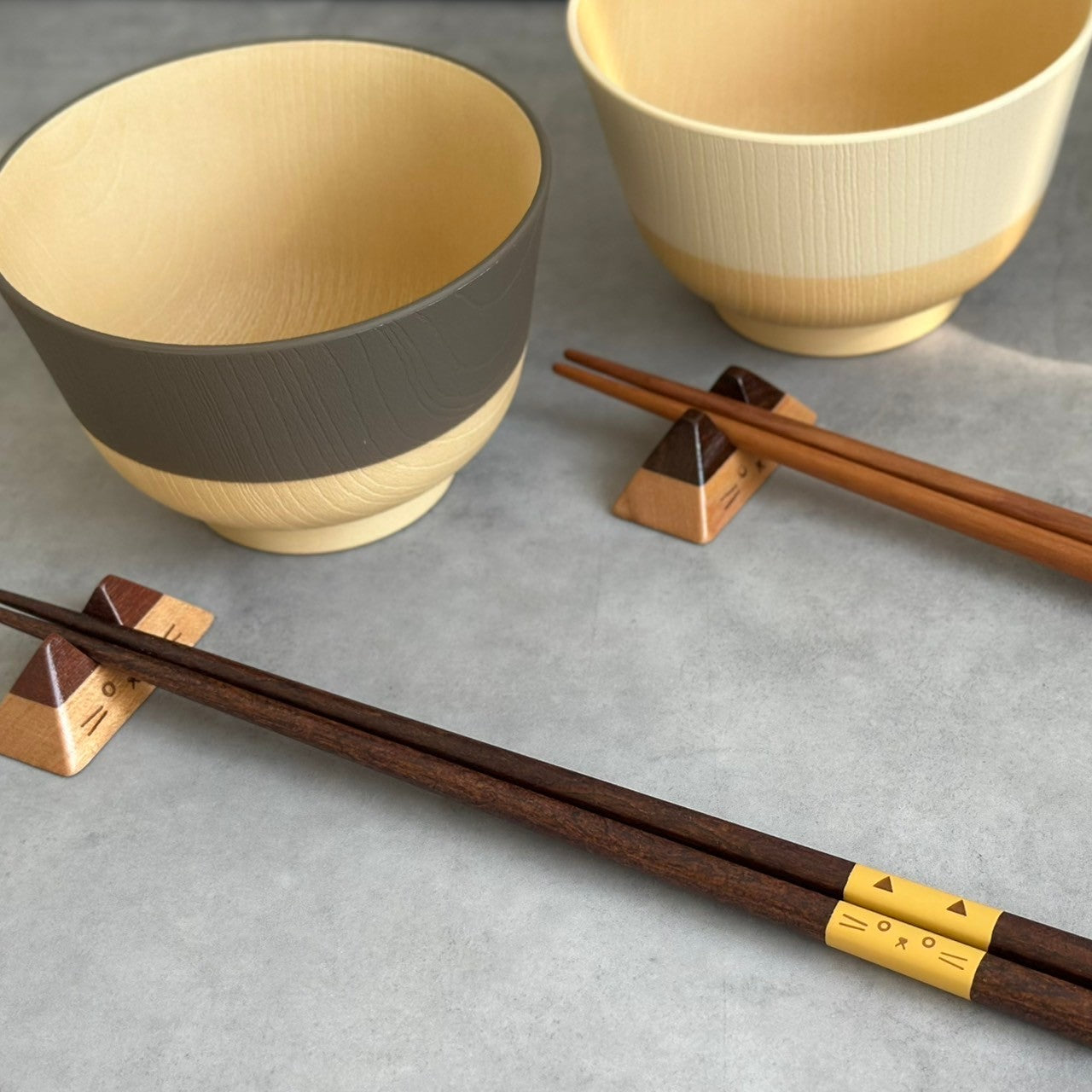 ギフト箸セット ミャオ ブラウン ベージュ