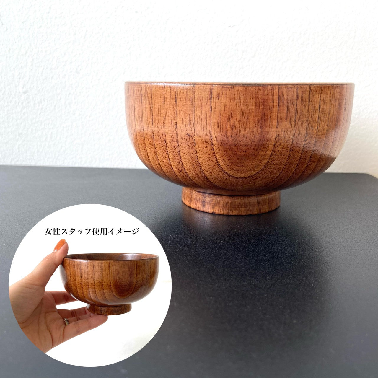 お椀 木製 布袋汁椀 漆 天然木 レストラン E-6