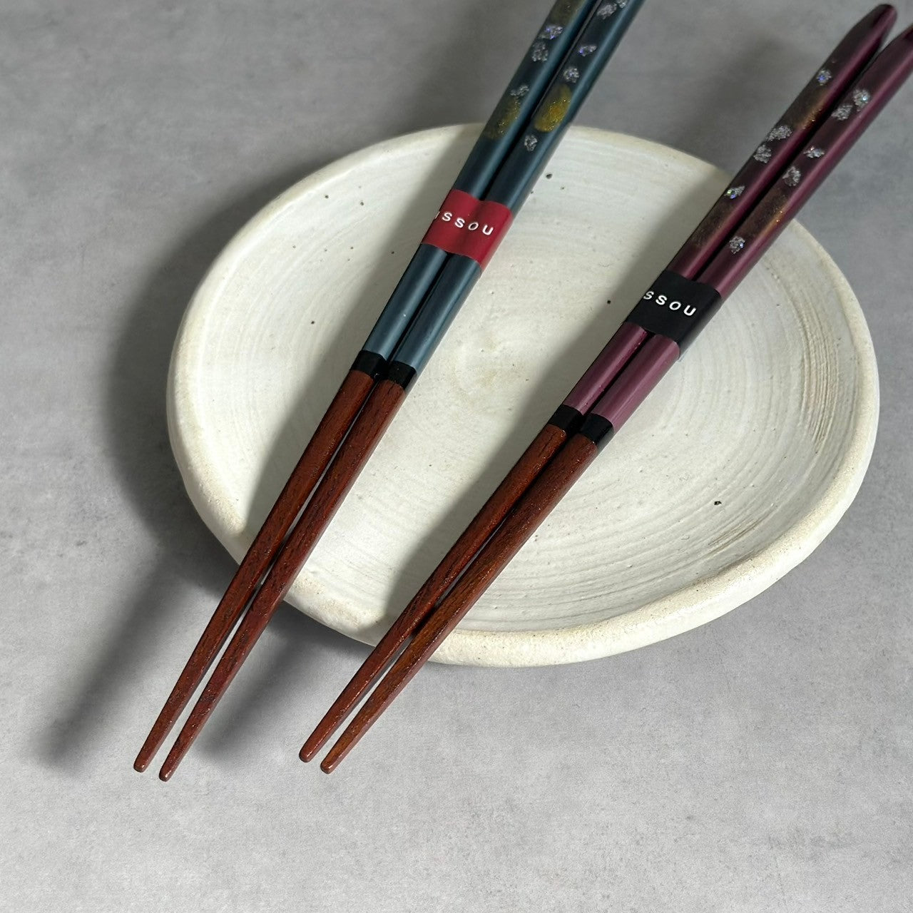 【桐箱・単品】 木製 ギフト箸 桜あかり 23cm ブルー