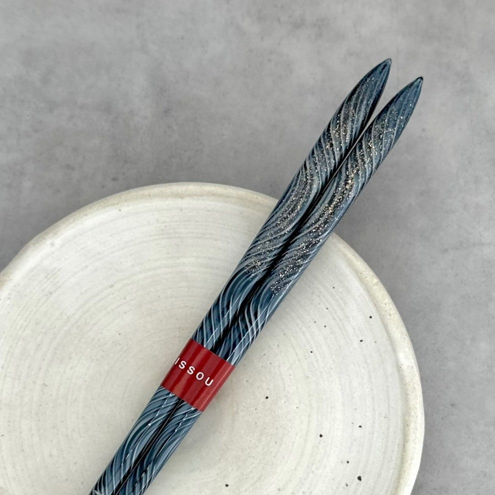 【桐箱・単品】 木製 ギフト箸 祥慶 ブルー 23cm