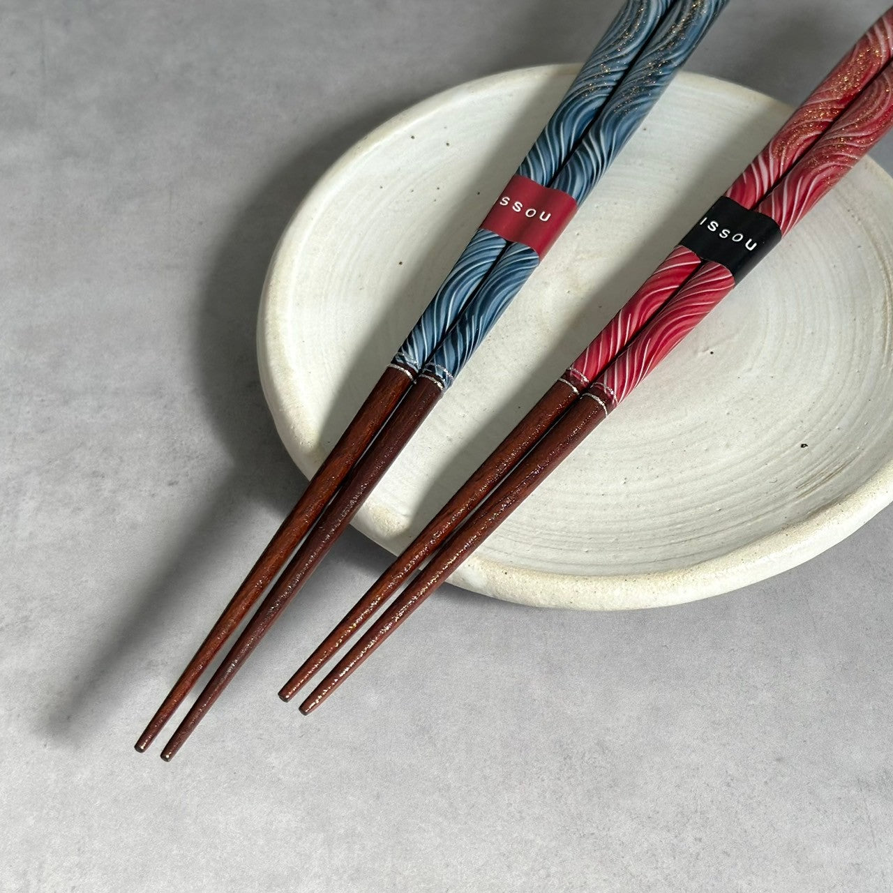 【桐箱・単品】 木製 ギフト箸 祥慶 ブルー 23cm