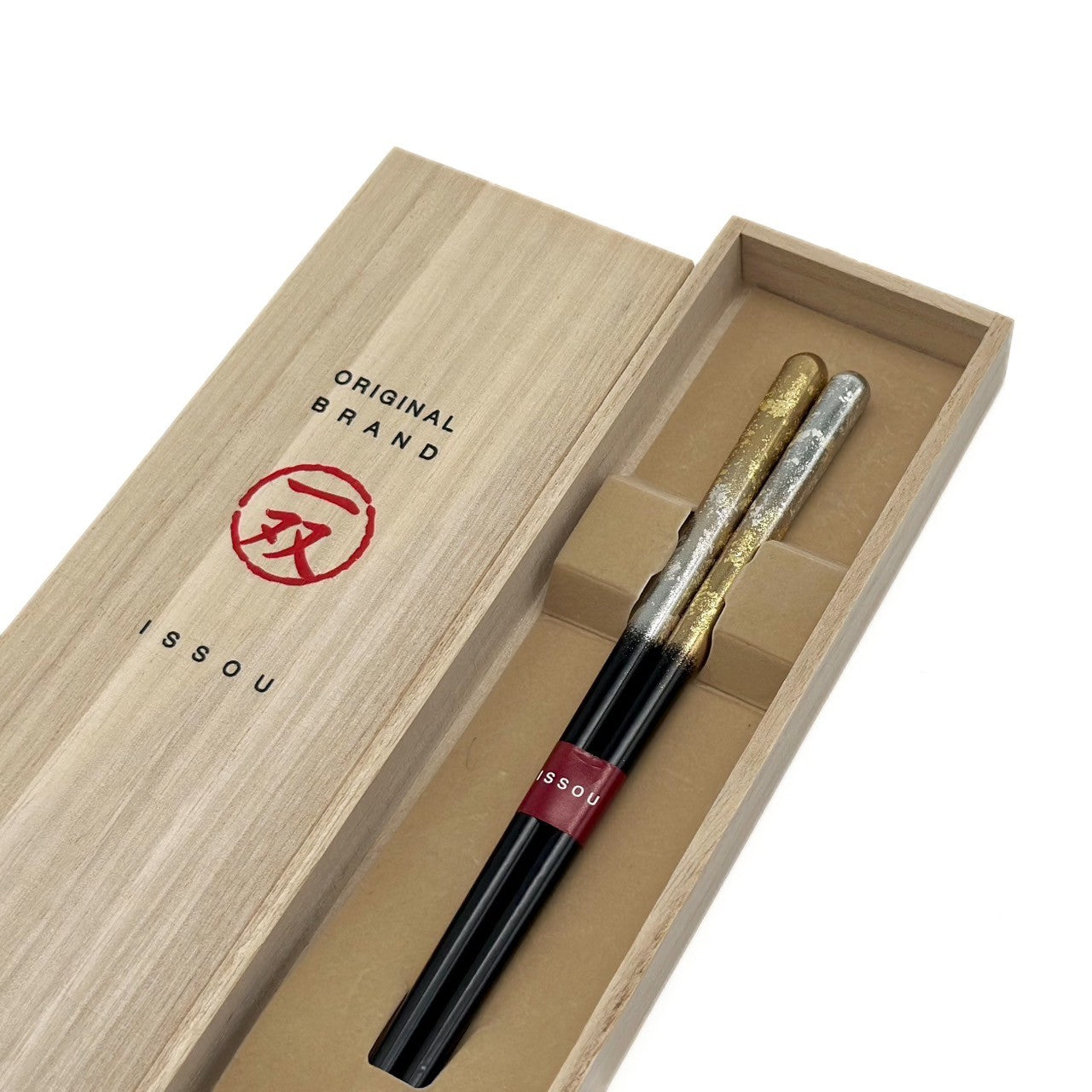 【桐箱・単品】 木製 ギフト箸 祝彩 ブラック 23cm