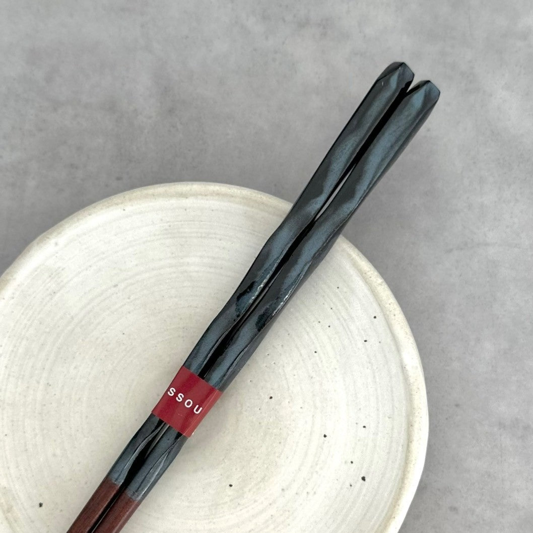 【桐箱・単品】 木製 ギフト箸 天祥 ブルー 23cm