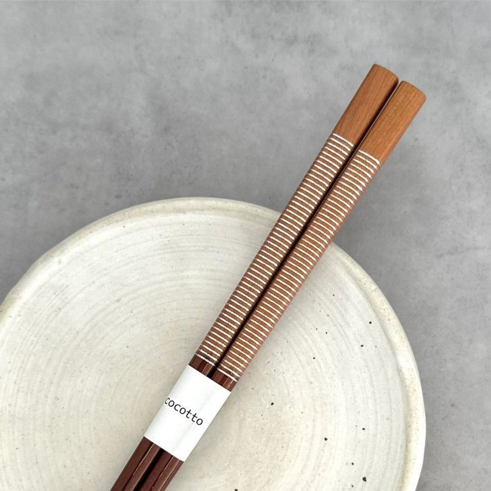 【桐箱・単品】 木製 ギフト箸 スレッド シルバー 23cm