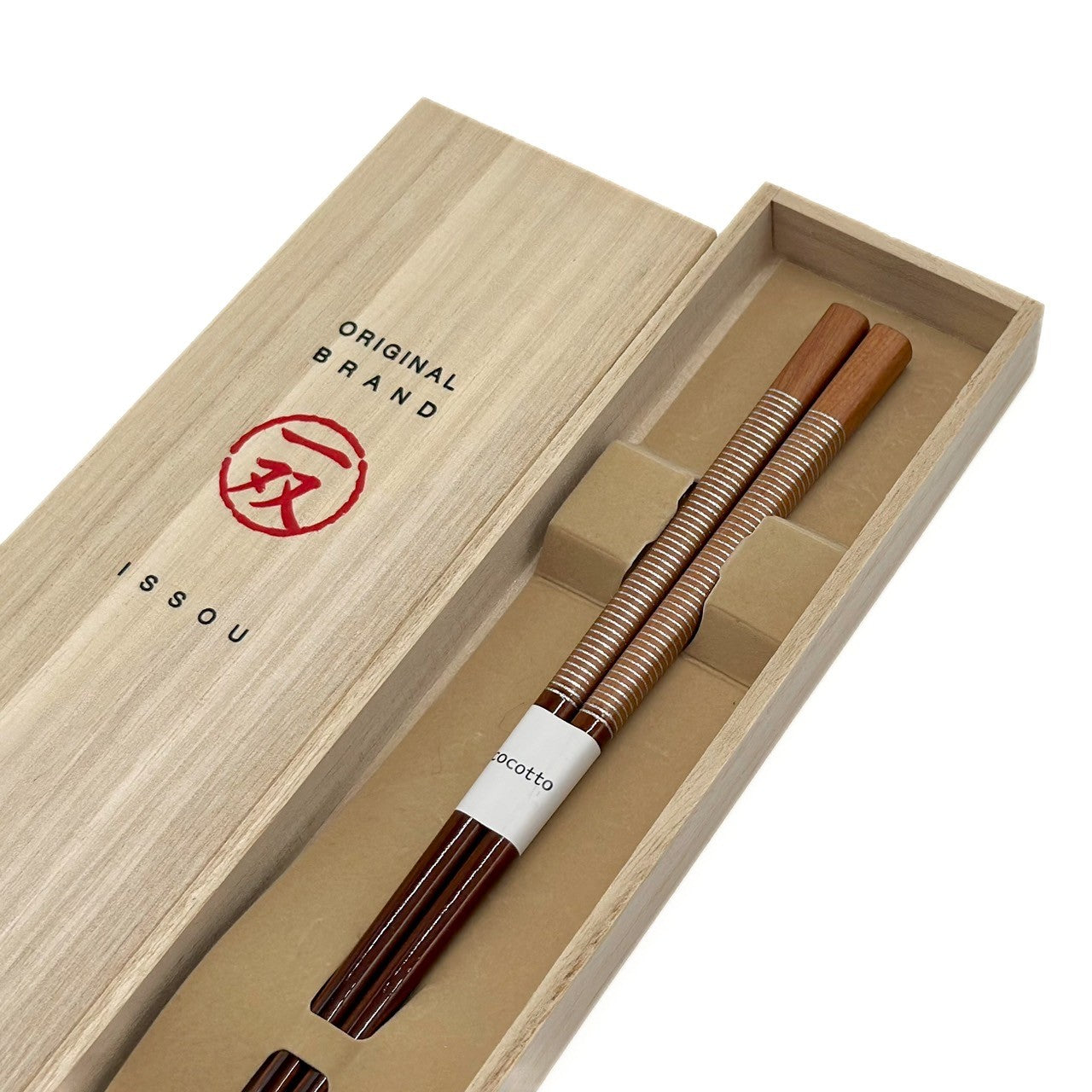 【桐箱・単品】 木製 ギフト箸 スレッド シルバー 23cm