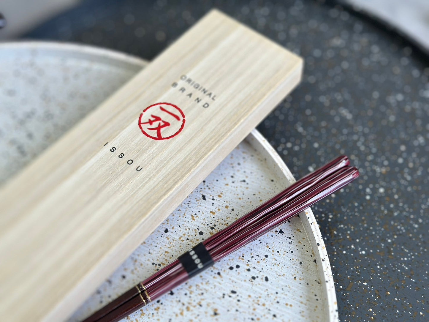 【桐箱・単品】 木製 ギフト箸 陶彩 21cm