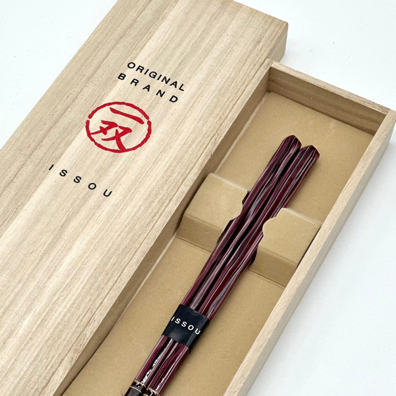 【桐箱・単品】 木製 ギフト箸 陶彩 21cm
