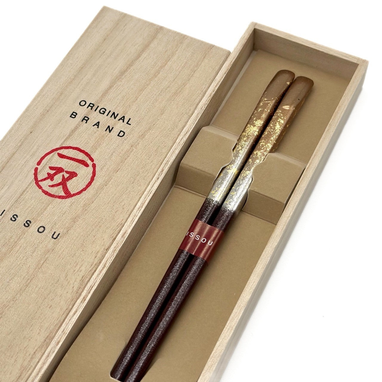 【桐箱・単品】 木製 ギフト箸 陽炎 シルバー 23cm