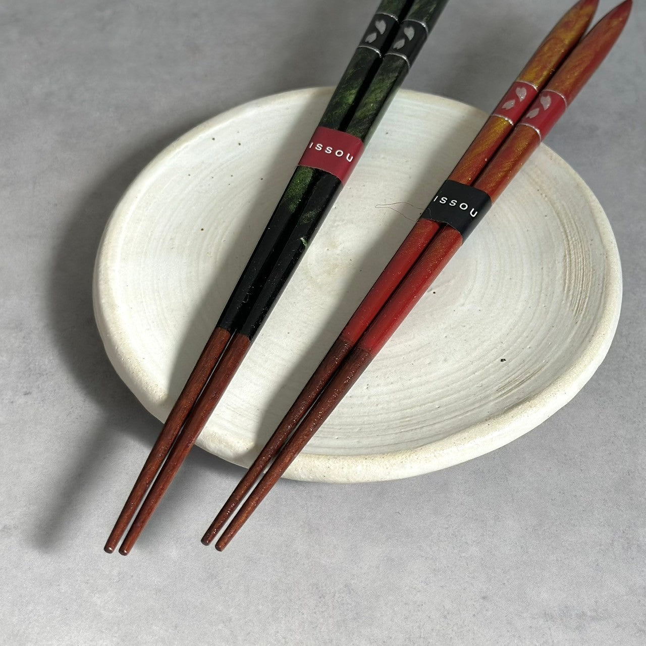 【桐箱・単品】 木製 ギフト箸 ゆらぎ グリーン 23cm