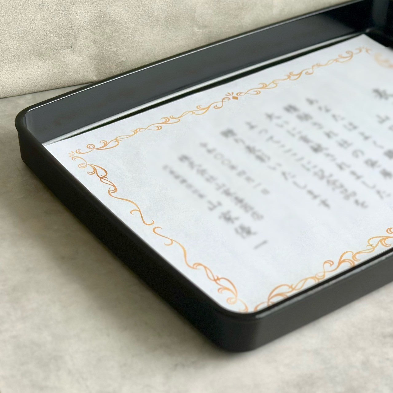 賞状盆 旭 乾漆 尺三 39cm 黒 – 山家漆器店