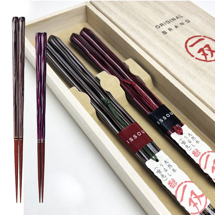 夫婦箸 ギフトセット 陶彩 23cm・21cm – 山家漆器店