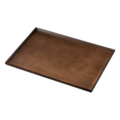 [4 sizes available] Long tray, stacking tray, wooden, brown