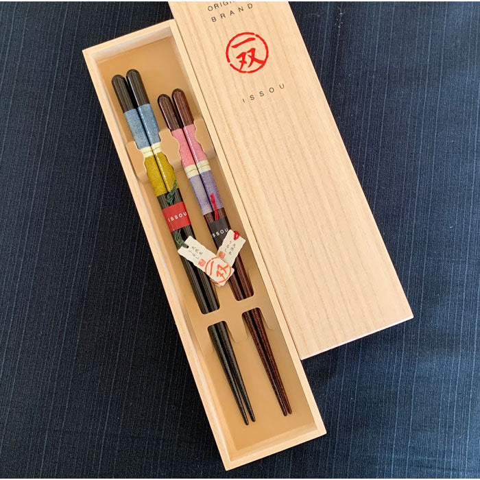 夫婦箸 ギフト桐箱付 ペアセット 有馬 23cm・21cm – 山家漆器店