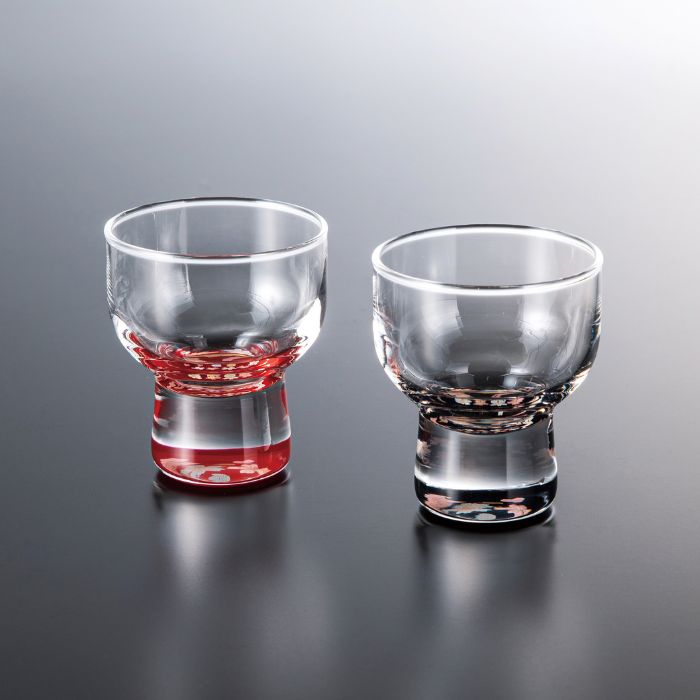 ぬりもん de Verre 盃 杯 蒔絵 ペア 桜 赤黒セット