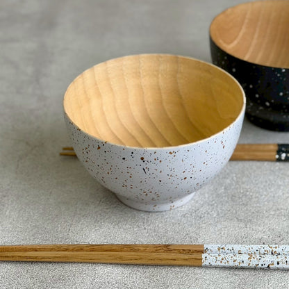 【選べる全2色】 家庭用食洗器対応 木製 汁椀 美空 白・黒