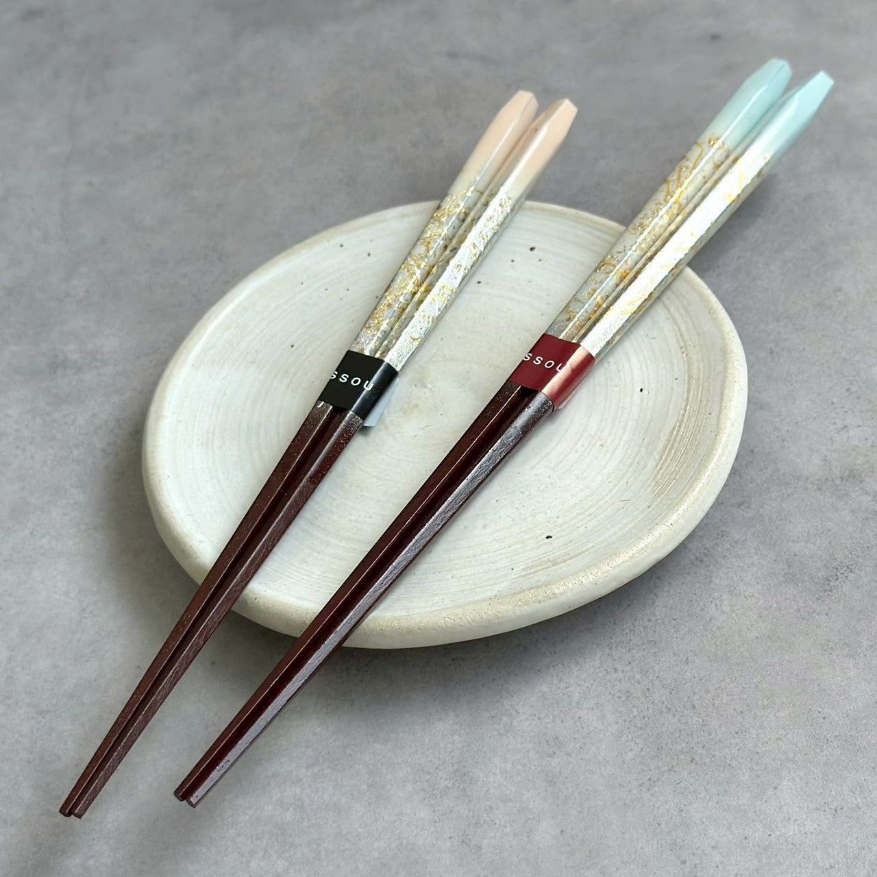 【桐箱・単品】 木製 ギフト箸 瑞縁 ブルー 23cm