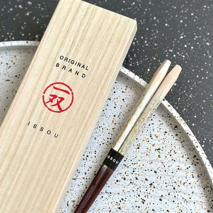 【桐箱・単品】 木製 ギフト箸 瑞縁 ピンク 21cm