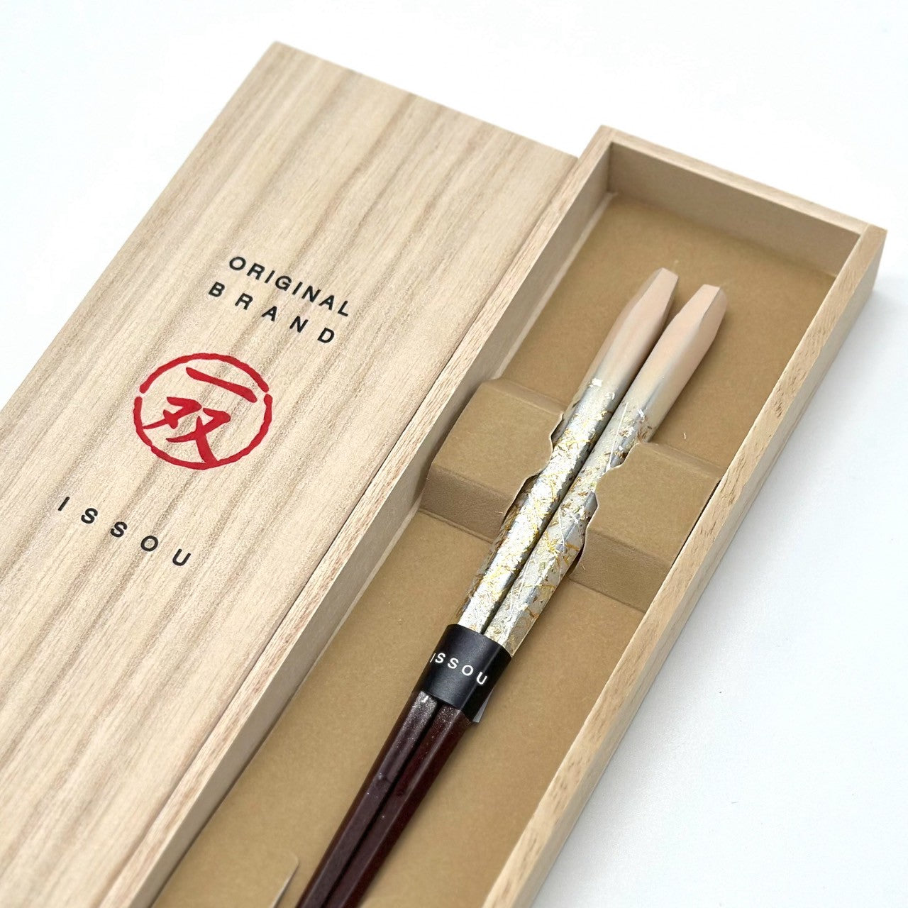 【桐箱・単品】 木製 ギフト箸 瑞縁 ピンク 21cm